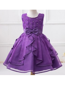 Diamonds Pearls Toddler Girls Kids Pageant Wedding Formal Princess Dress For 4Y-15Y