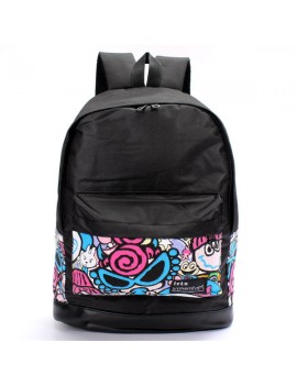 Canvas Color Printing Pattern Backpack