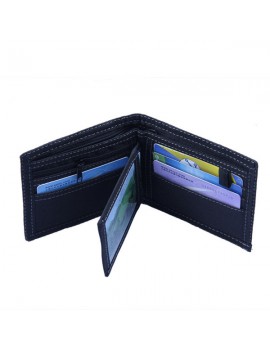 6 Card Holders Vintage Stitching Denim Coin Bag Casual Wallet For Men