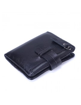 Genuine Leather Wallet 6 Card Slots Card Holder Cowhide Coin Purse For Women Men
