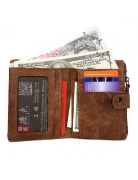 Genuine Leather Wallet Vintage Leisure Coin Bag Card Holder For Men