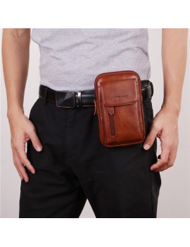 Genuine Leather Multi-functional 6/7 Inches Phone Bag Waist Bag Crossbody Bag For Men
