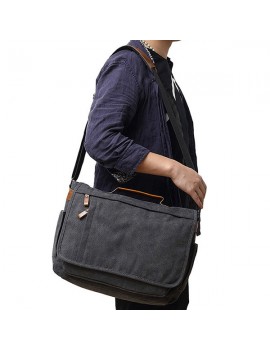 Large Capacity Vintage 16 Inch Laptop Bag Messenger Bag Crossbody Bag For Men