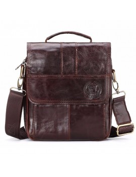 Men Genuine Leather Retro Messenger Bag Casual Shoulder Bag