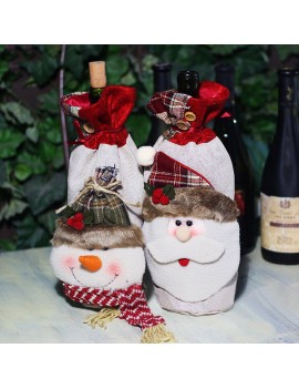 Christmas decorations Santa Claus bags red wine bag tableware decorative items