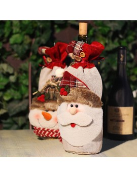 Christmas decorations Santa Claus bags red wine bag tableware decorative items