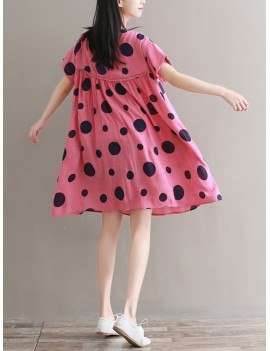 Polka Dots High Waist Vintage Short Sleeve Dresses