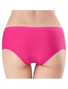 Breathable Ice Silk Seamless Hip Lifting Mid Waist Panties