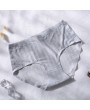Cotton Crotch Seamless Ice Silk Jacquard Mid Waisted Panties