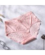 Cotton Crotch Seamless Ice Silk Jacquard Mid Waisted Panties