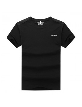 Men's Summer Casual Solid Color Slim Fit Cotton Short-sleeved T-shirt Sweatshirt Plus Size XL-9XL
