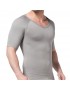 Body Shaper Fitness Abdomen Tummy Slim Sport High Elastic V-Neck T-shirt for Men