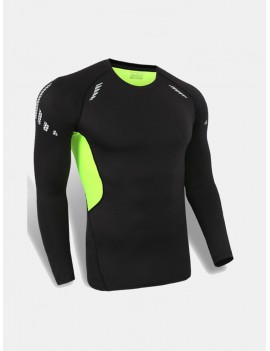 Bodybuilding Breathable Tops Quick-drying Elastic Tight Long Sleeve Sport T-shirt For Men