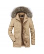 Casual Multi Pockets Warm Windproof Detachable Hooded Jacket for Men