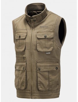 Fall Winter Outdoor Cotton Vest Casual Multi-pocket Fishing Waistcoat