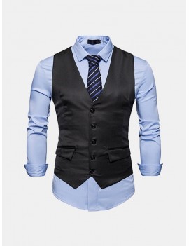 Men Casual Business Slim Fit Single Breasted Suit Vest