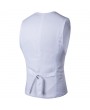 Casual Formal Business Slim Fit Multi Pockets Fashion Pure Color Suit Vest for Men