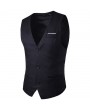 Fashion Business Casual Korean Style Pure Color Single Breasted Vest for Men