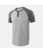 Men's Casual O-Neck Contrast Colour Bottom Short Sleeve T-shirt