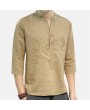 Men's Chinese Style T-shirt Summer Half-Sleeves V-neck Collar Embroidery Tops