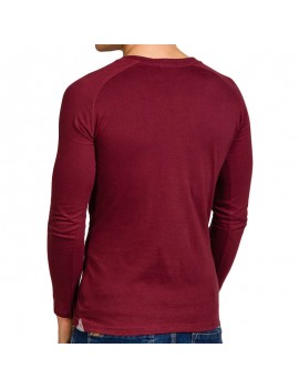 Mens 100%Cotton Breathable Cozy Solid Color Long Sleeve Slim Fit Casual Buttons T Shirts