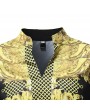 Mens African Ethnic Style 3D Printed Mid Long Stand Collar Long Sleeve Casual T Shirts