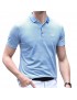 80% Cotton Striped Short Sleeve Casual Golf Shirt for Men