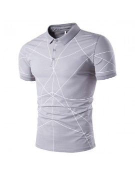 Mens Cotton Breathable Line T Shirts Casual Regular Fit Short Sleeve Golf Shirt