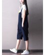 Strappy Solid Color Wide Legs Pockets Jumpsuit